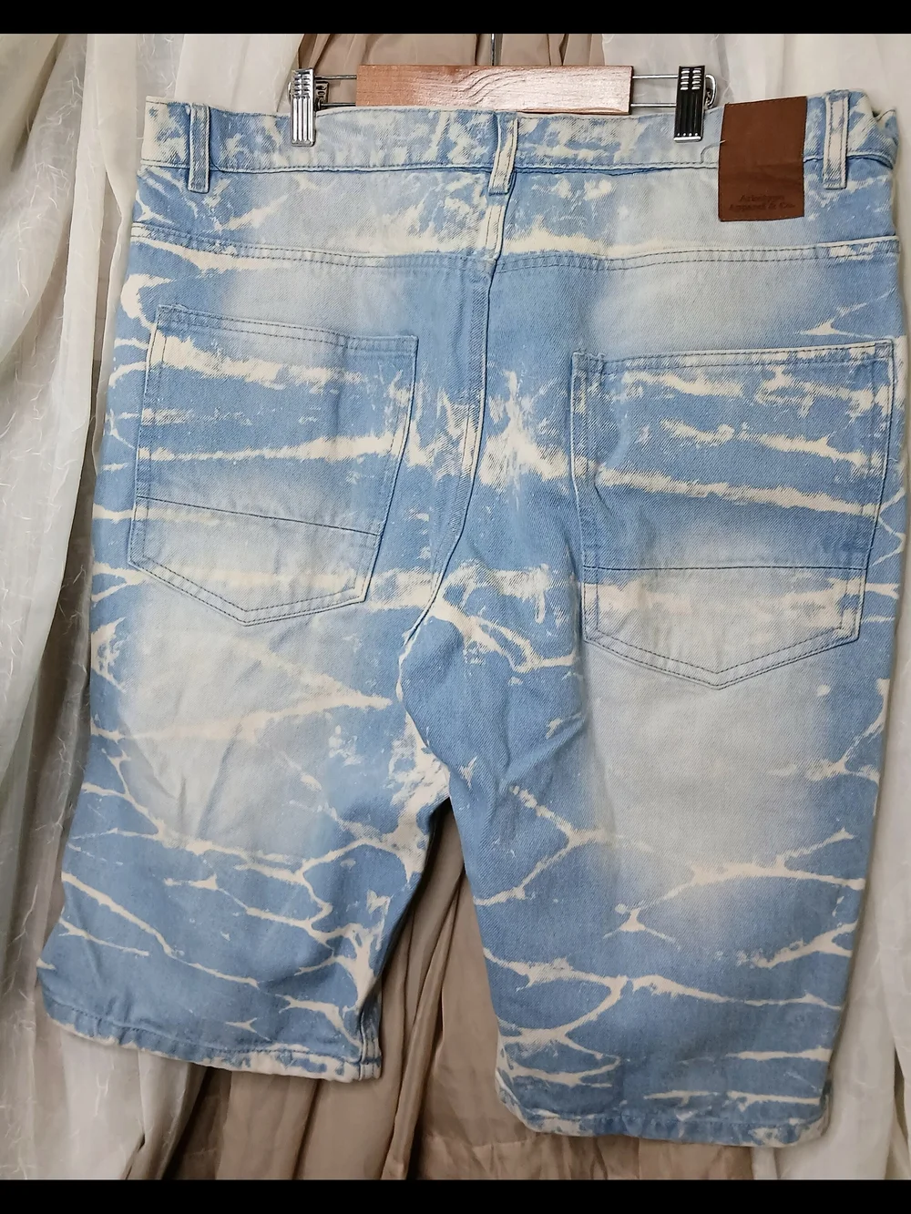 Bleached Light Blue Ripped Men’s Denim Shorts